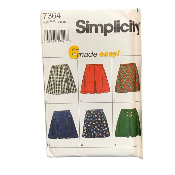 Simplicity 7364 Skirt Sewing Pattern AA Sizes 7/8/10 Misses Vintage 6 Styles - Picture 1 of 2